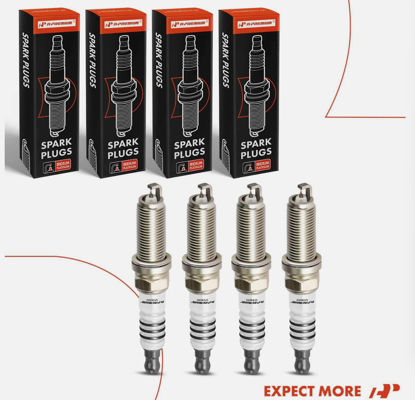 A-Premium 4x Iridium & Platinum Spark Plugs for Toyota Camry RAV4 Nissan Jeep
