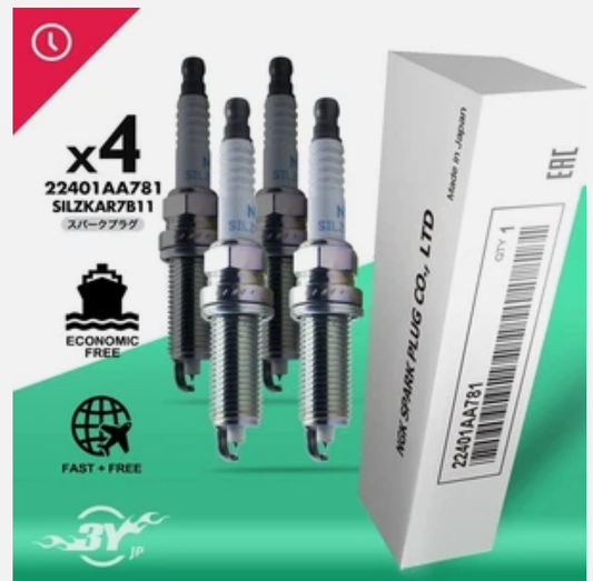4PC Genuine Part# 22401AA781 New SILZKAR7B11 Spark Plug Fits For Subaru NGK JP