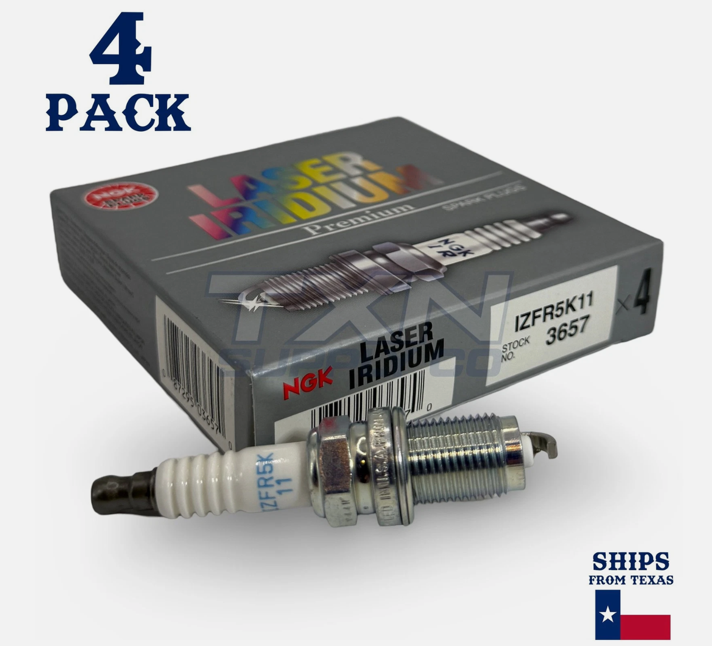 4 Pack NGK 3657 Laser Iridium Spark Plugs IZFR5K11