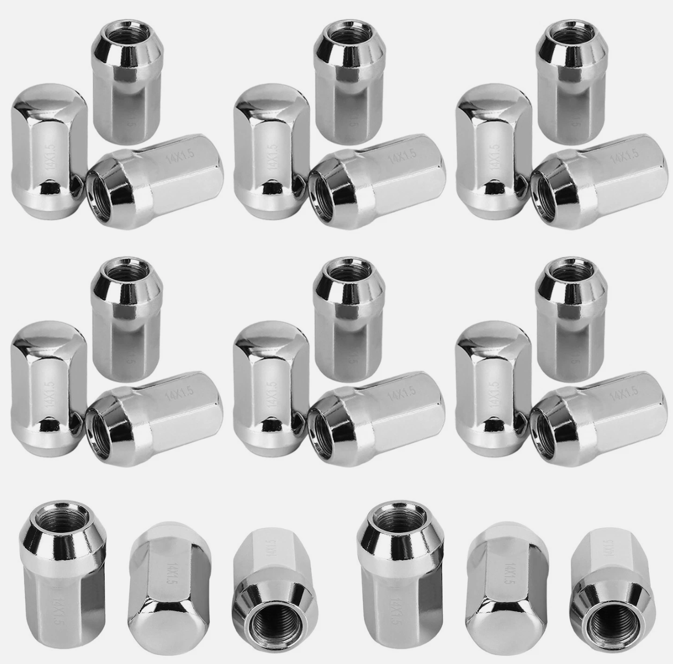 24pc Wheel Lug Nuts 14x1.5 for Chevy GMC Sierra Cadillac Buick Jeep 9596070
